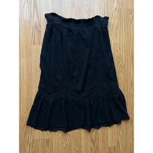 Black Cotton Prairie Skirt - Size Extra Large